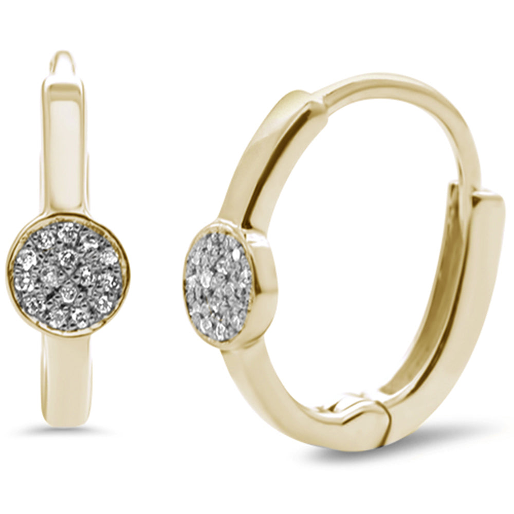 Aretes De Diamante En Oro Amarillo De 14K .03Ct