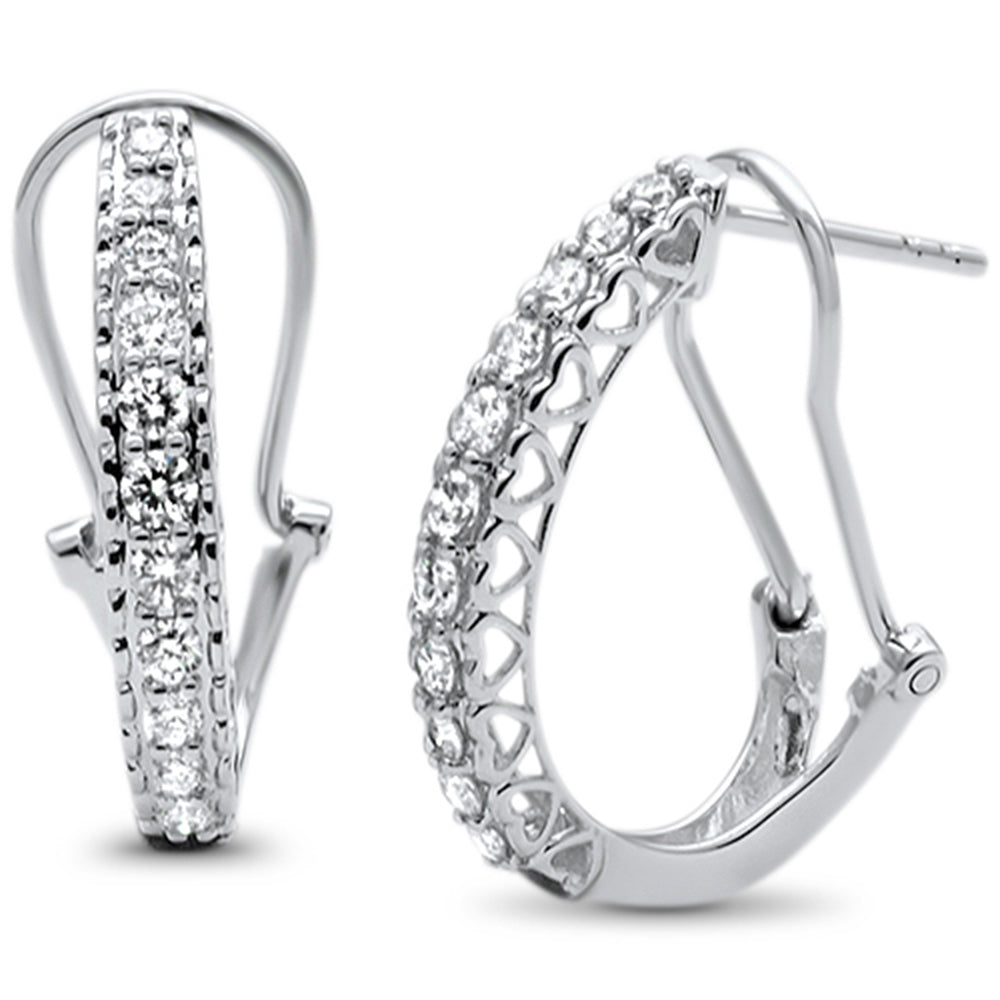 Aretes Hoop Huggie De Diamante En Oro Blanco De 14K .49Ct