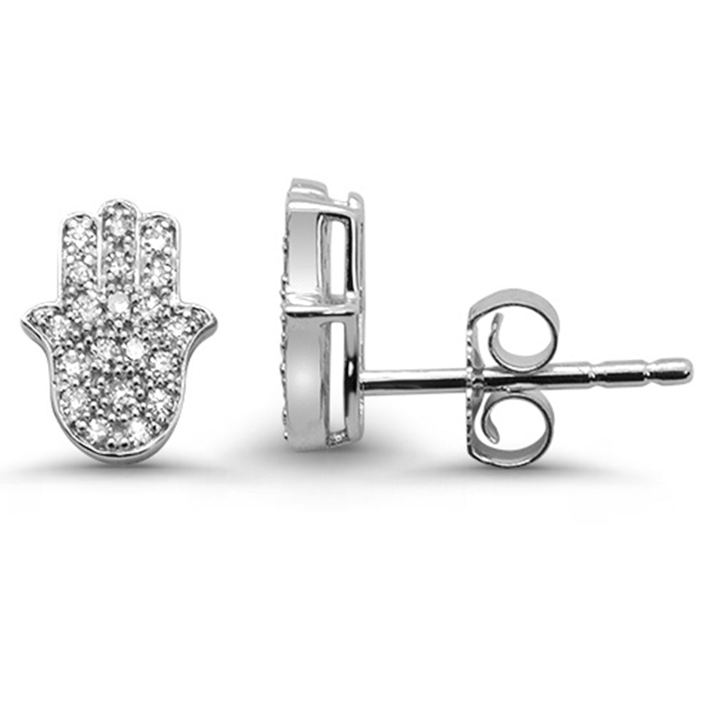 Aretes De Diamante En Oro Blanco De 14K .16Ct