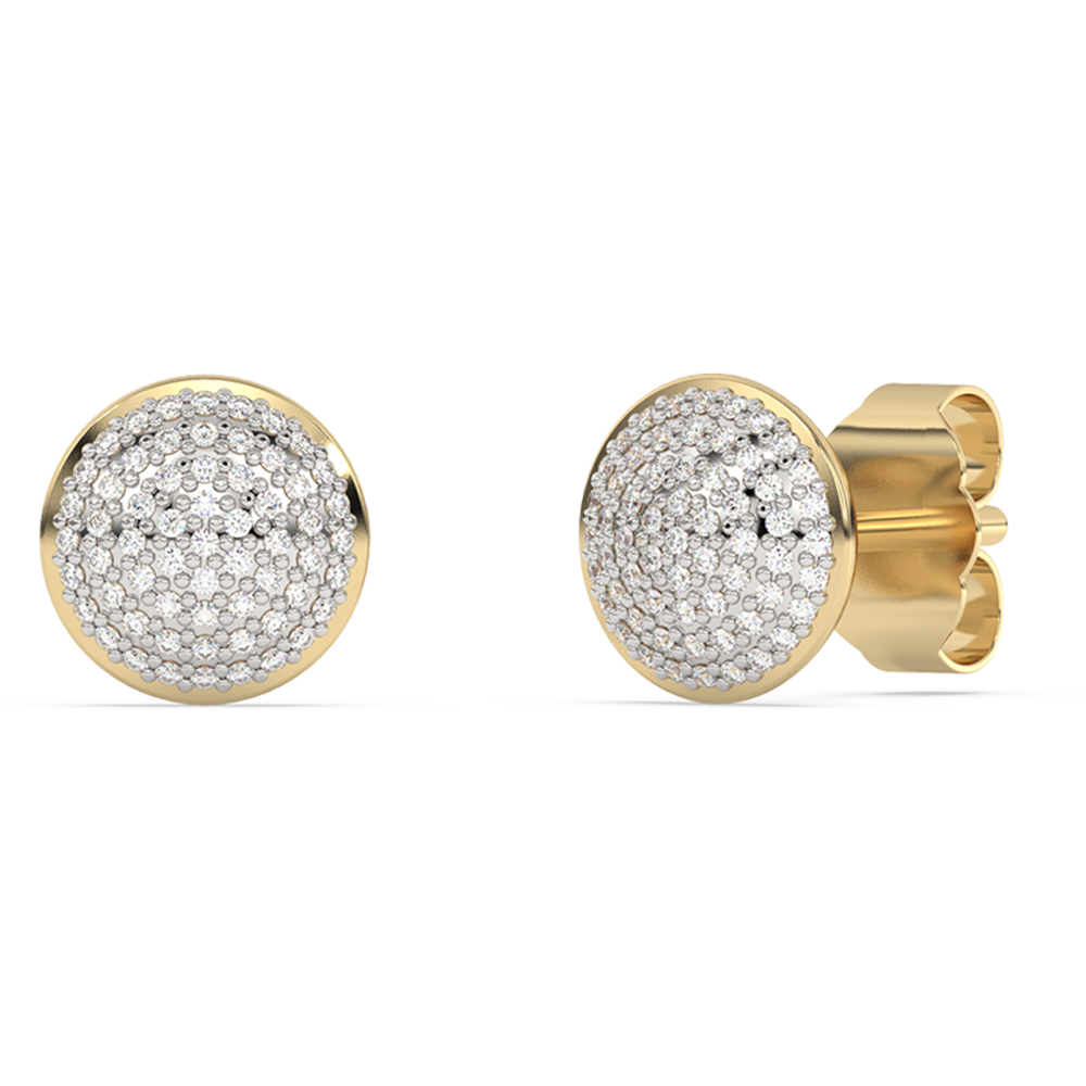 Aretes De Diamante En Oro Amarillo De 14K .17Ct