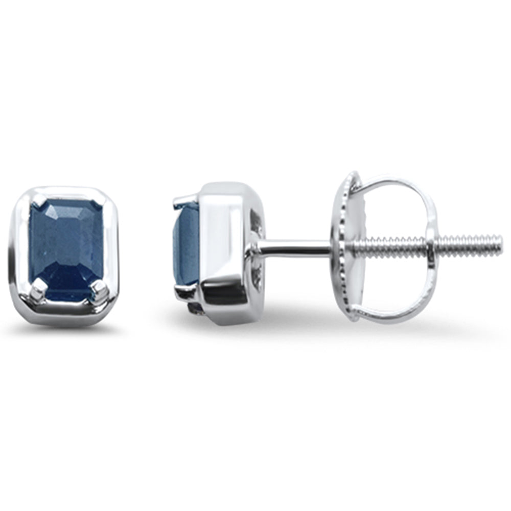 14K white gold earrings with blue sapphire, 0.65CT.