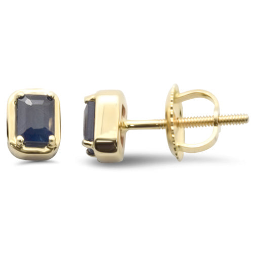 Earrings with blue sapphire and 14K yellow gold, 0.6CT.