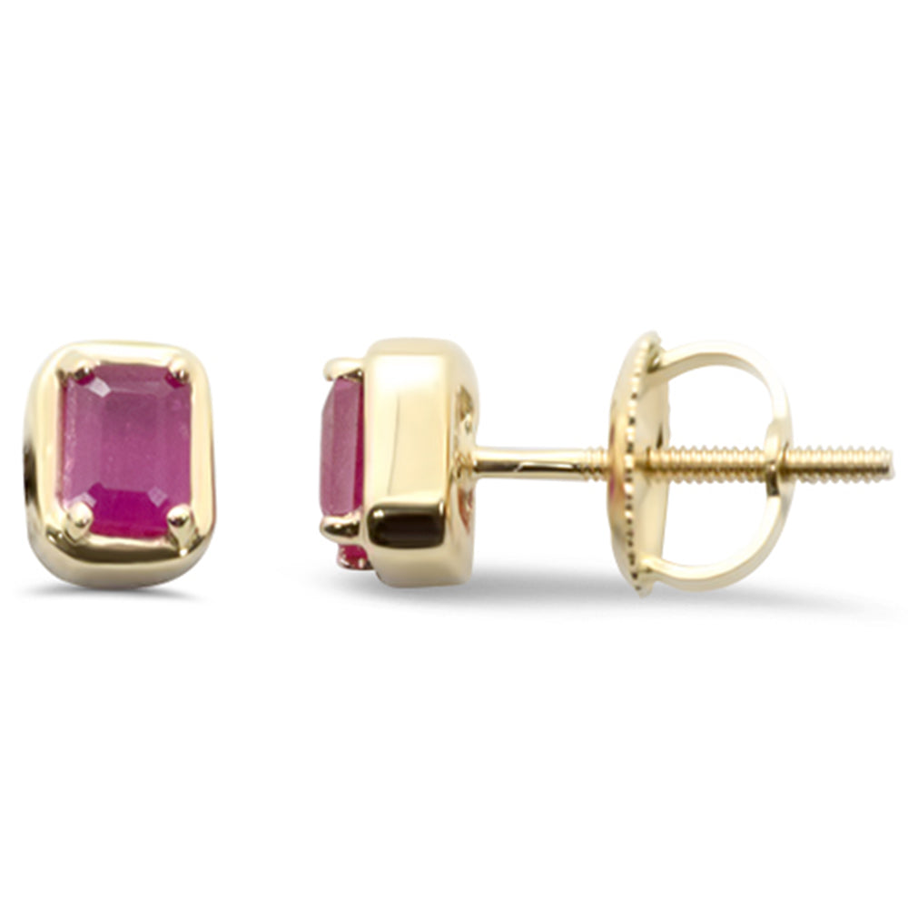 0.44ct Natural Ruby Earrings in 14K Yellow Gold G SI