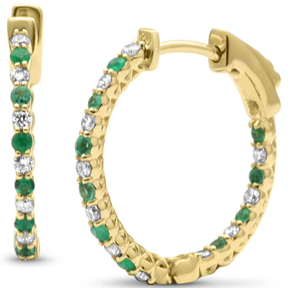 Diamond &amp; Emerald in 14K Yellow Gold 0.49 CT