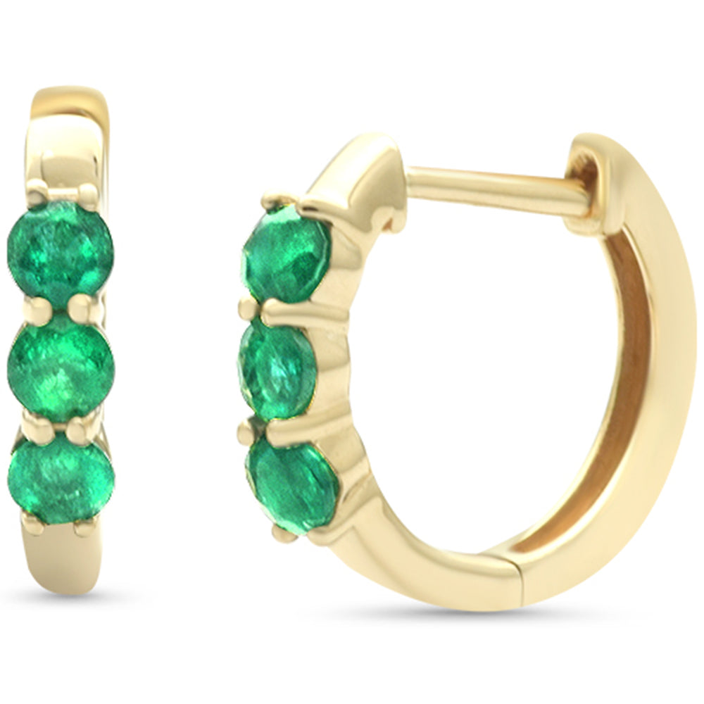 Emerald Earrings in 14K Yellow Gold 0.45 CT
