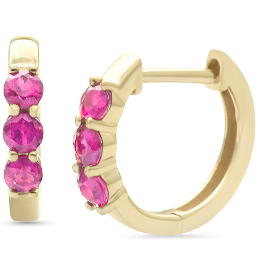 Ruby Earrings in 14K Yellow Gold 0.69 CT