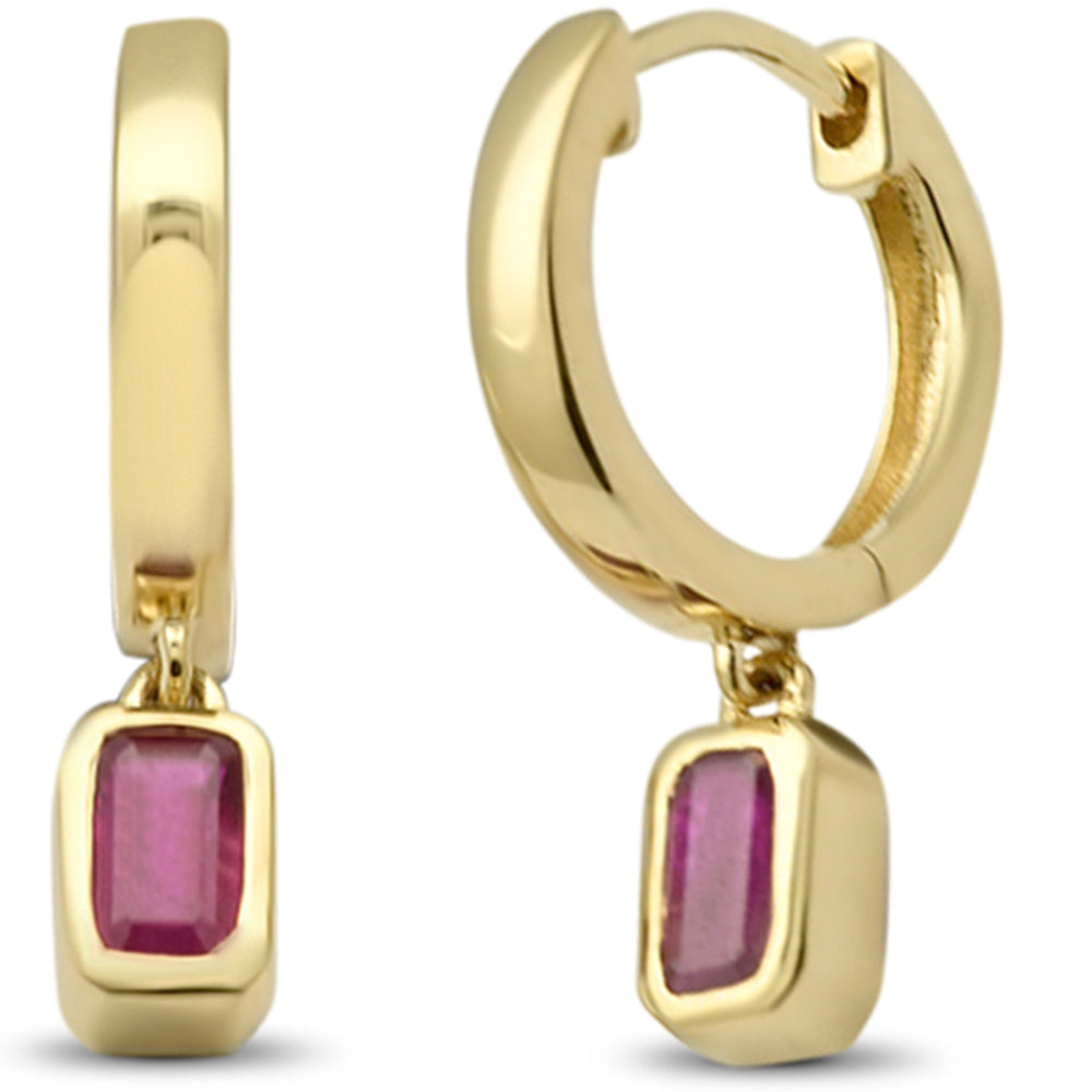 Ruby Earrings in 14K Yellow Gold 0.67 CT