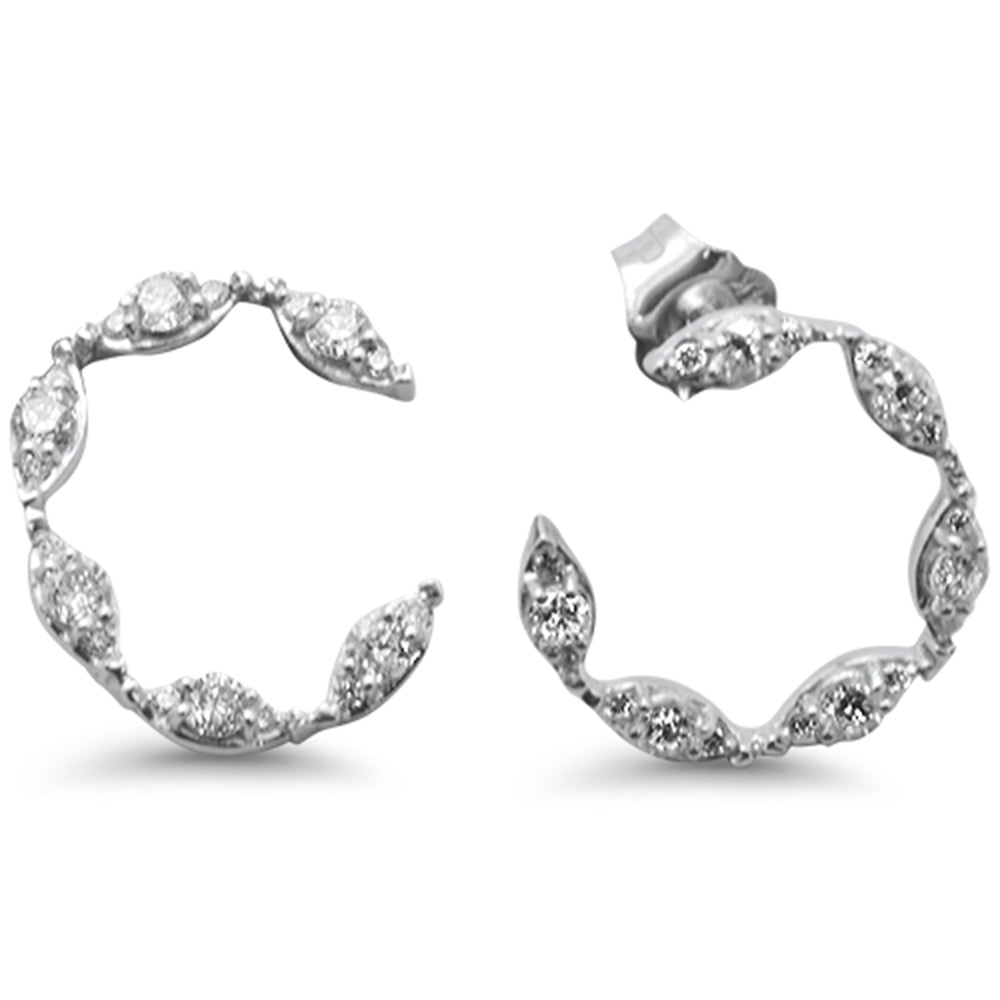 Aretes De Diamante En Oro Blanco De 14K .50Ct