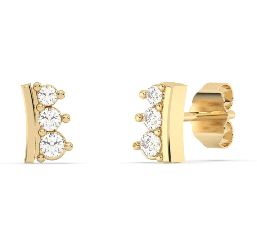 Aretes De Diamante En Oro Amarillo De 14K .25Ct