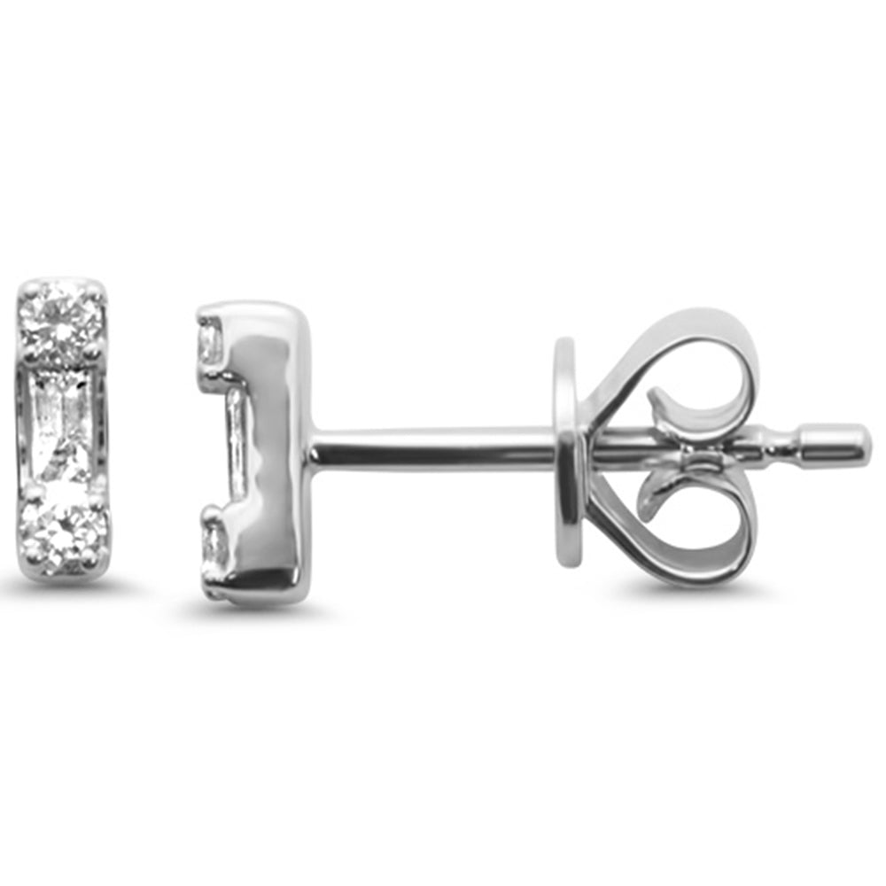 Aretes De Diamante En Oro Blanco De 14K .11Ct