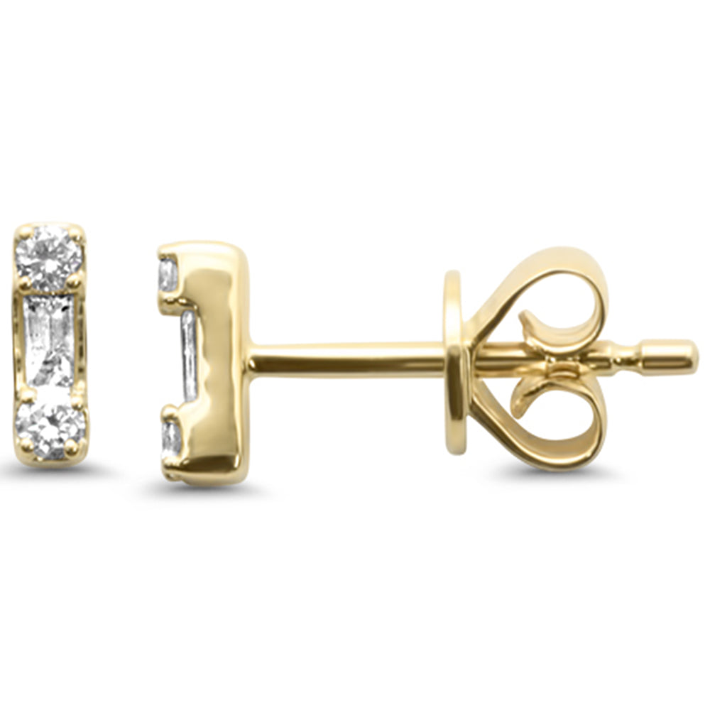 Aretes De Diamante En Oro Amarillo De 14K .11Ct