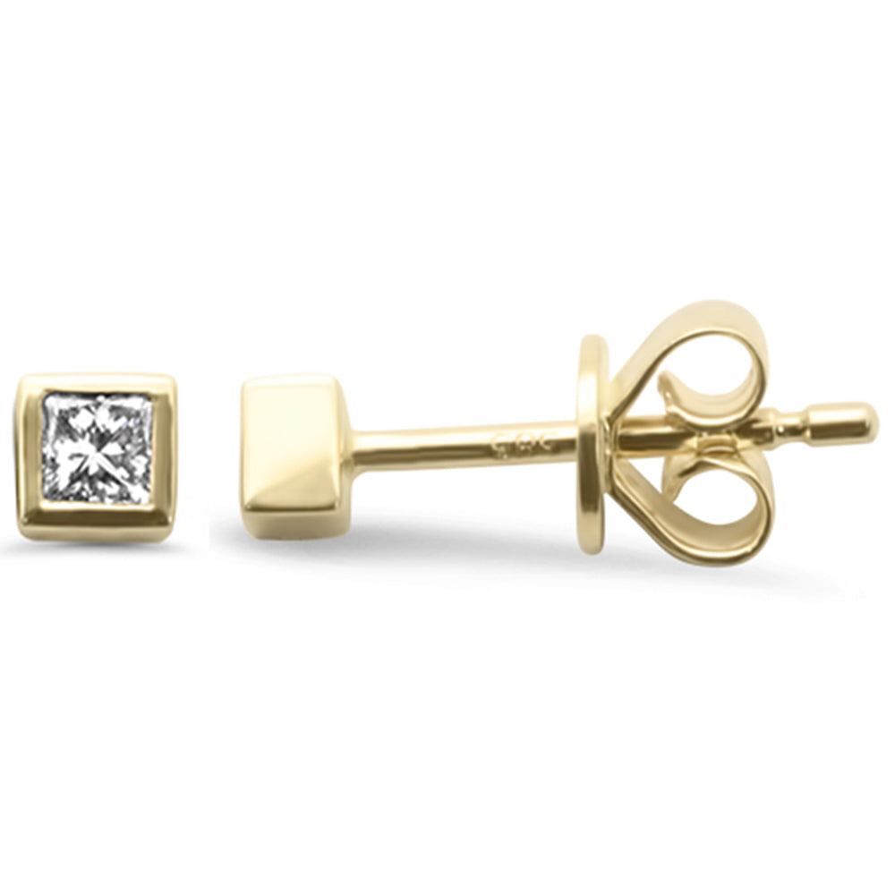 Aretes De Diamante En Oro Amarillo De 14K .13Ct