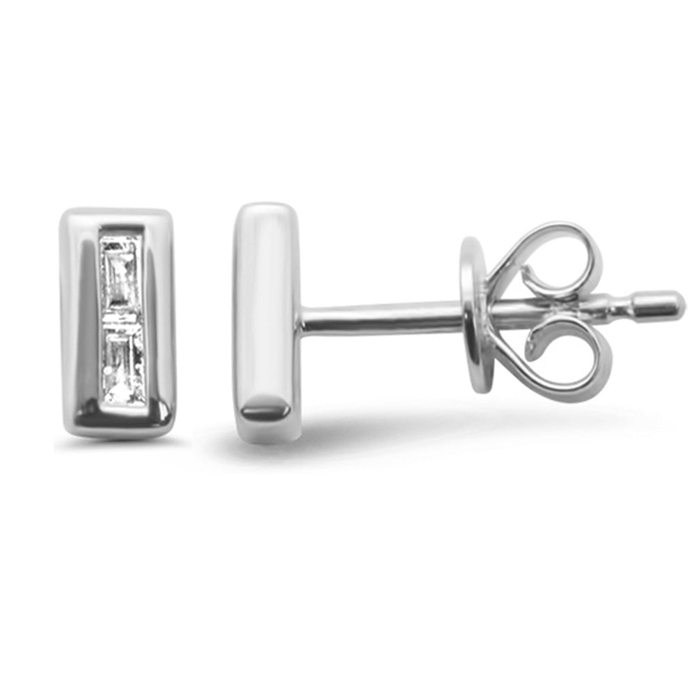 Aretes De Diamante En Oro Blanco De 14K .09Ct