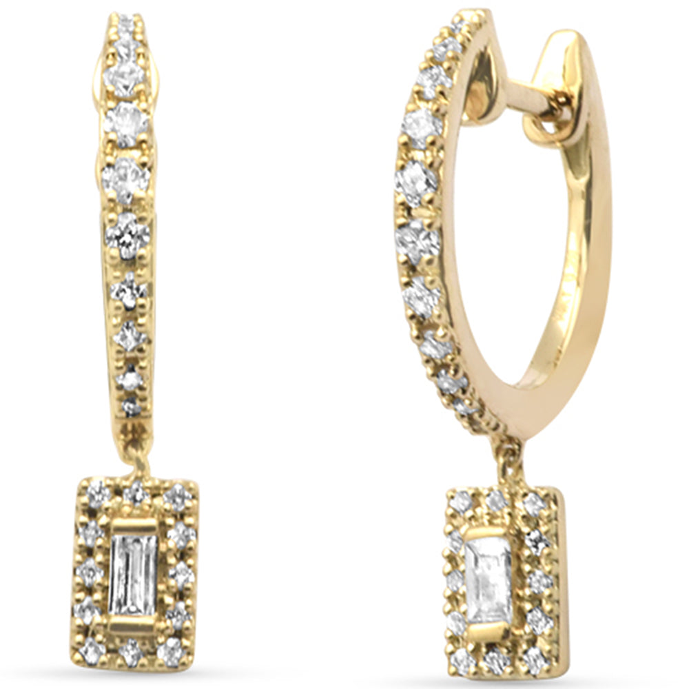 Aretes De Diamante En Oro Amarillo De 14K .28Ct
