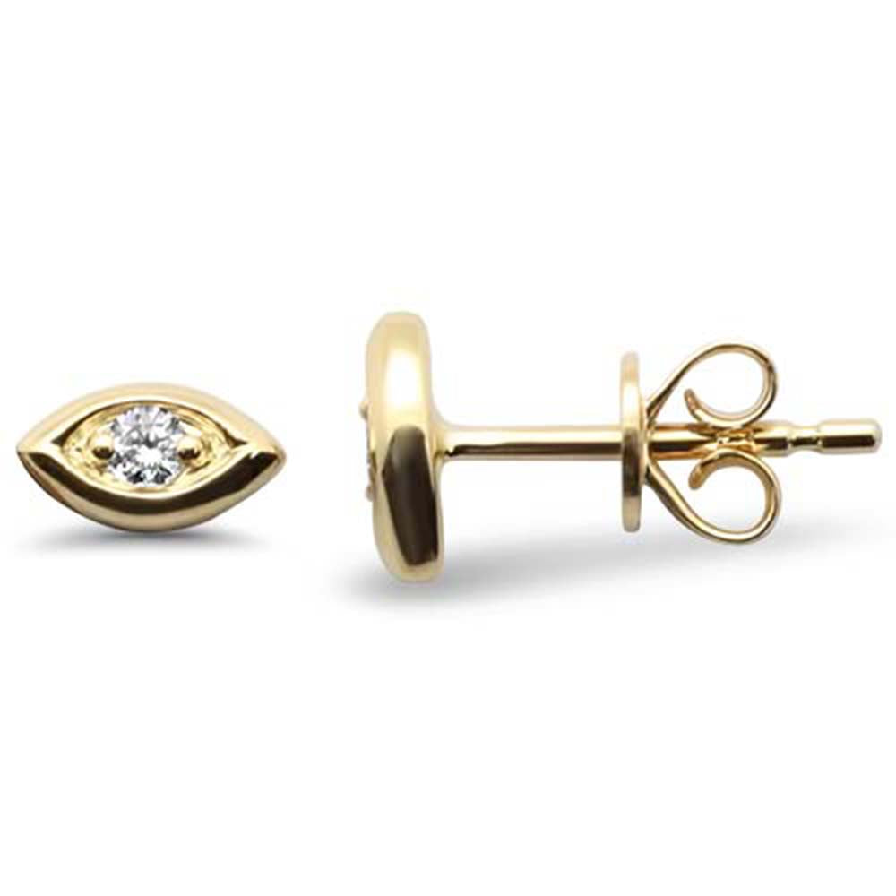 Aretes De Diamante En Oro Amarillo De 14K .07Ct