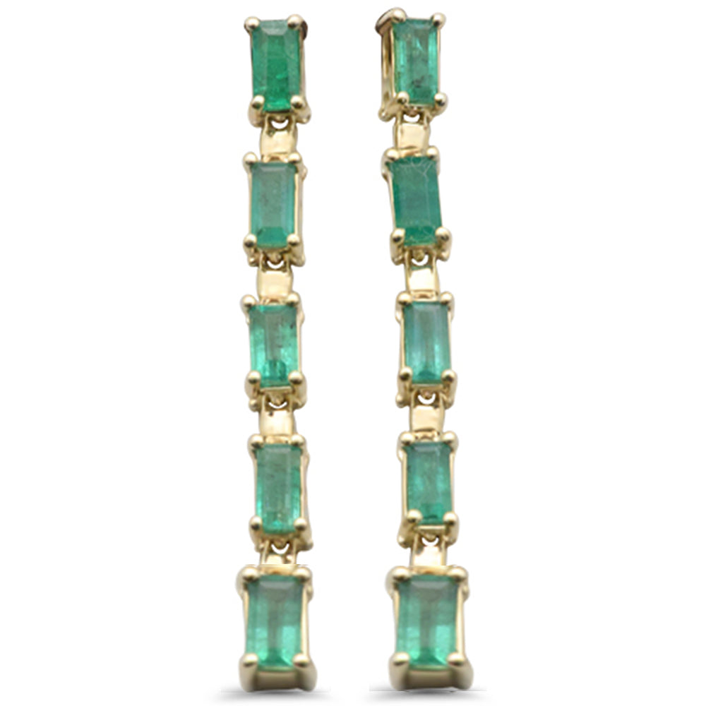 Emerald Earrings in 14K Yellow Gold 1.35 CT