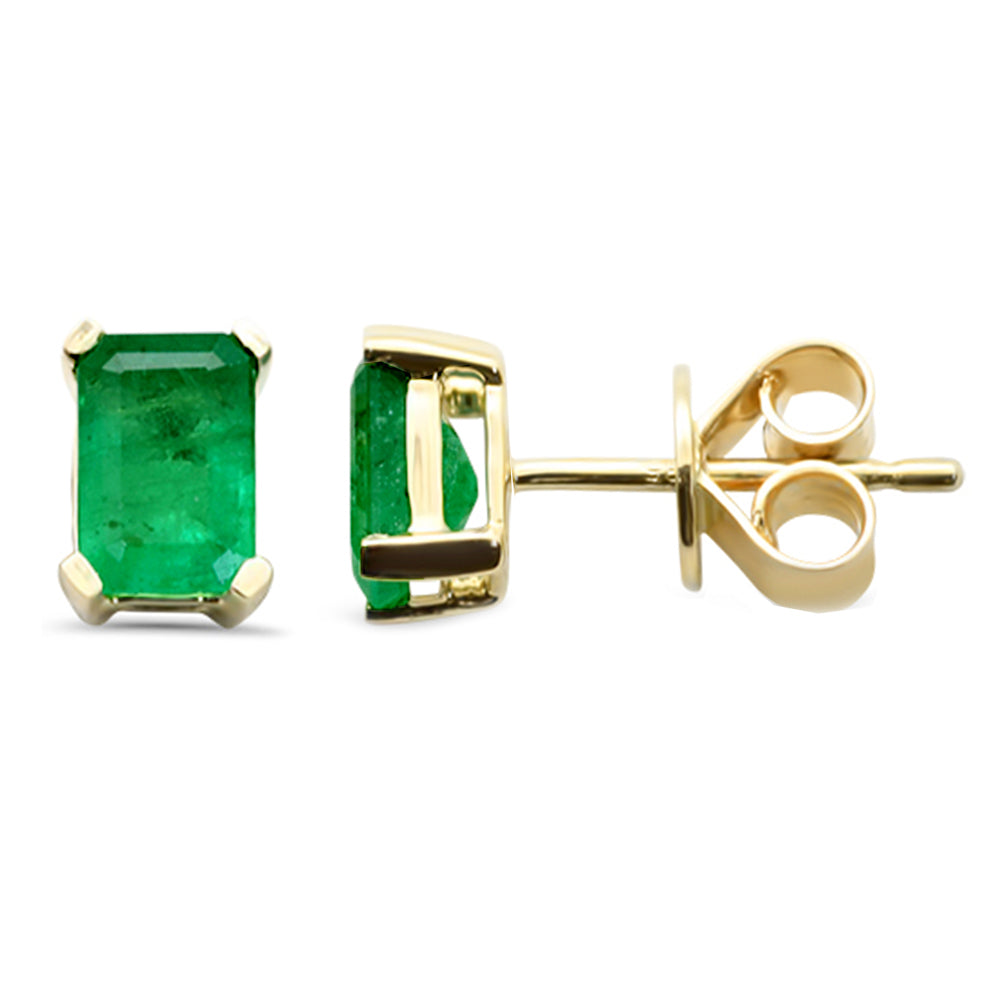 Emerald Earrings in 14K Yellow Gold 1.05 CT