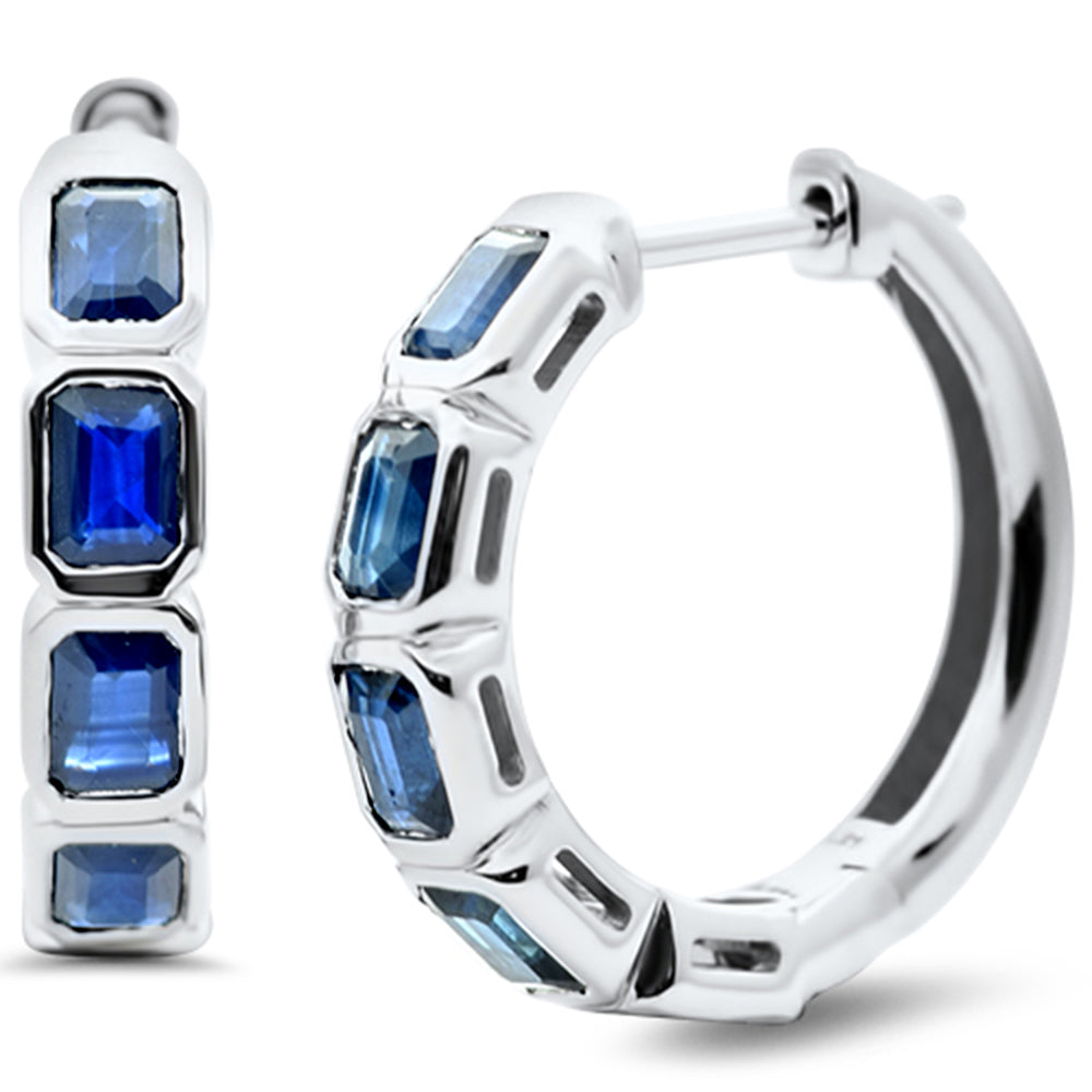 14K White Gold Diamond and Blue Sapphire Stud Earrings, $2.41.