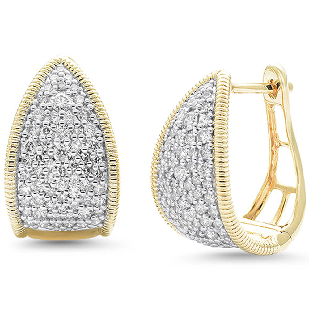 Aretes Pavé De Diamante En Oro Amarillo De 14K .95Ct