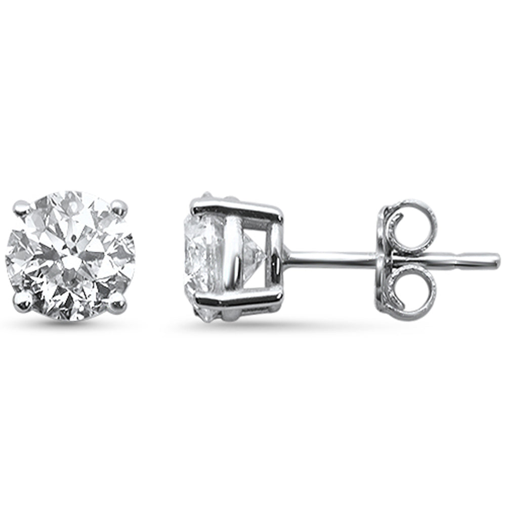 Aretes Stud De Diamante En Oro Blanco De 14K 14.26Ct