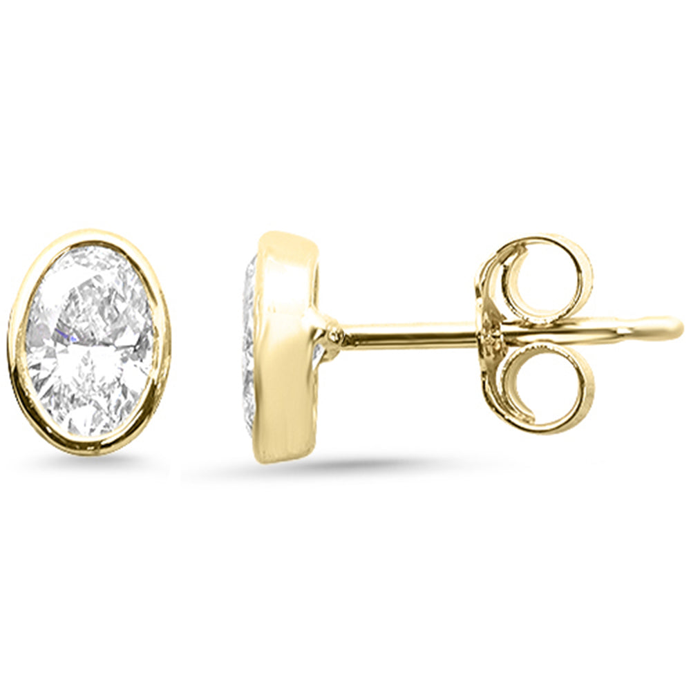 Aretes Stud De Diamante En Oro Amarillo De 14K .60Ct