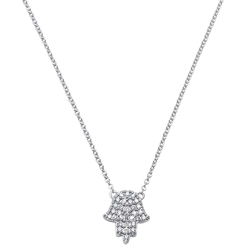 Collar De Diamante En Oro Blanco De 14K .10Ct