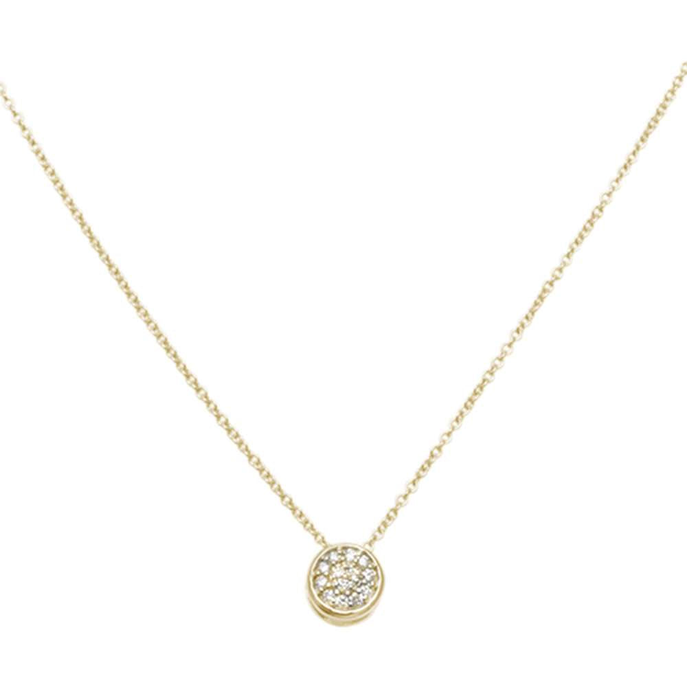 Collar Pendant Drop De Diamante En Oro Amarillo De 14K .07Ct