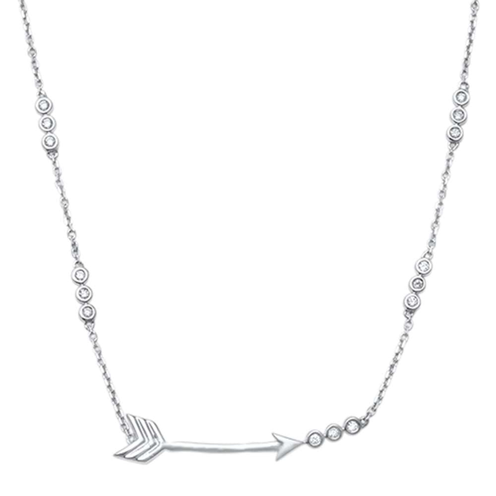 Collar Pendant De Diamante En Oro Blanco De 14K .14Ct