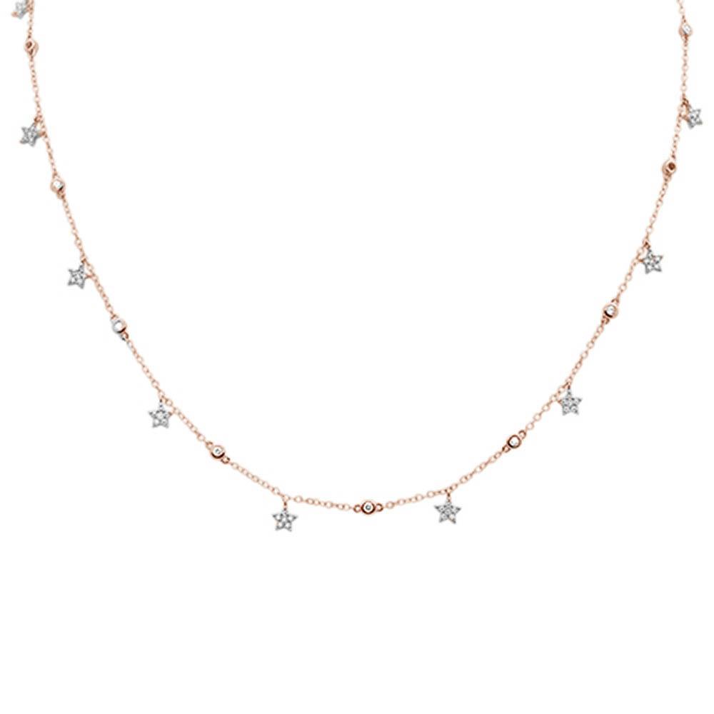 Collar Pendant De Diamante En Oro Rosa De 14K .58Ct