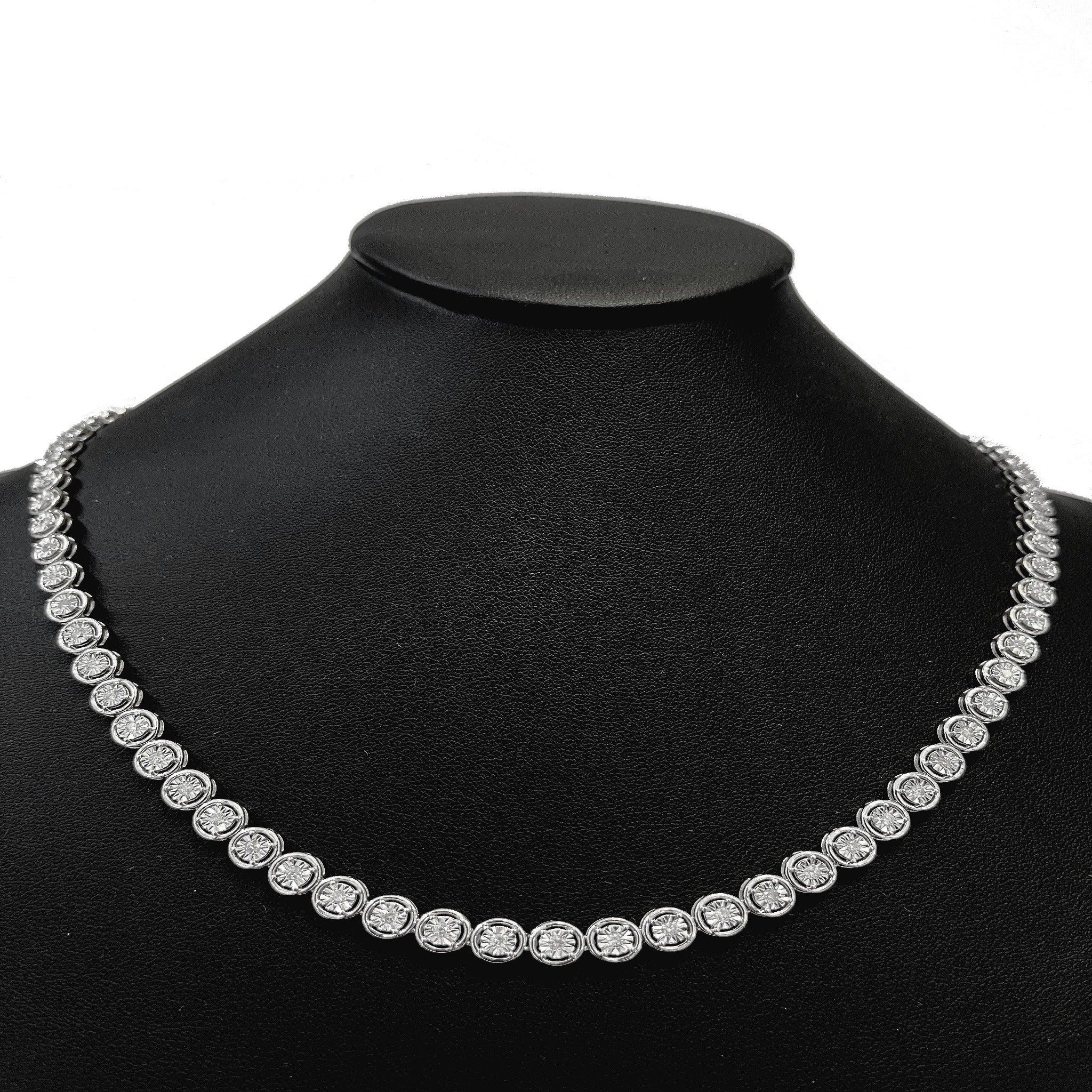 Collar Tennis Cadena En Oro Blanco De 14K 2.35Ct