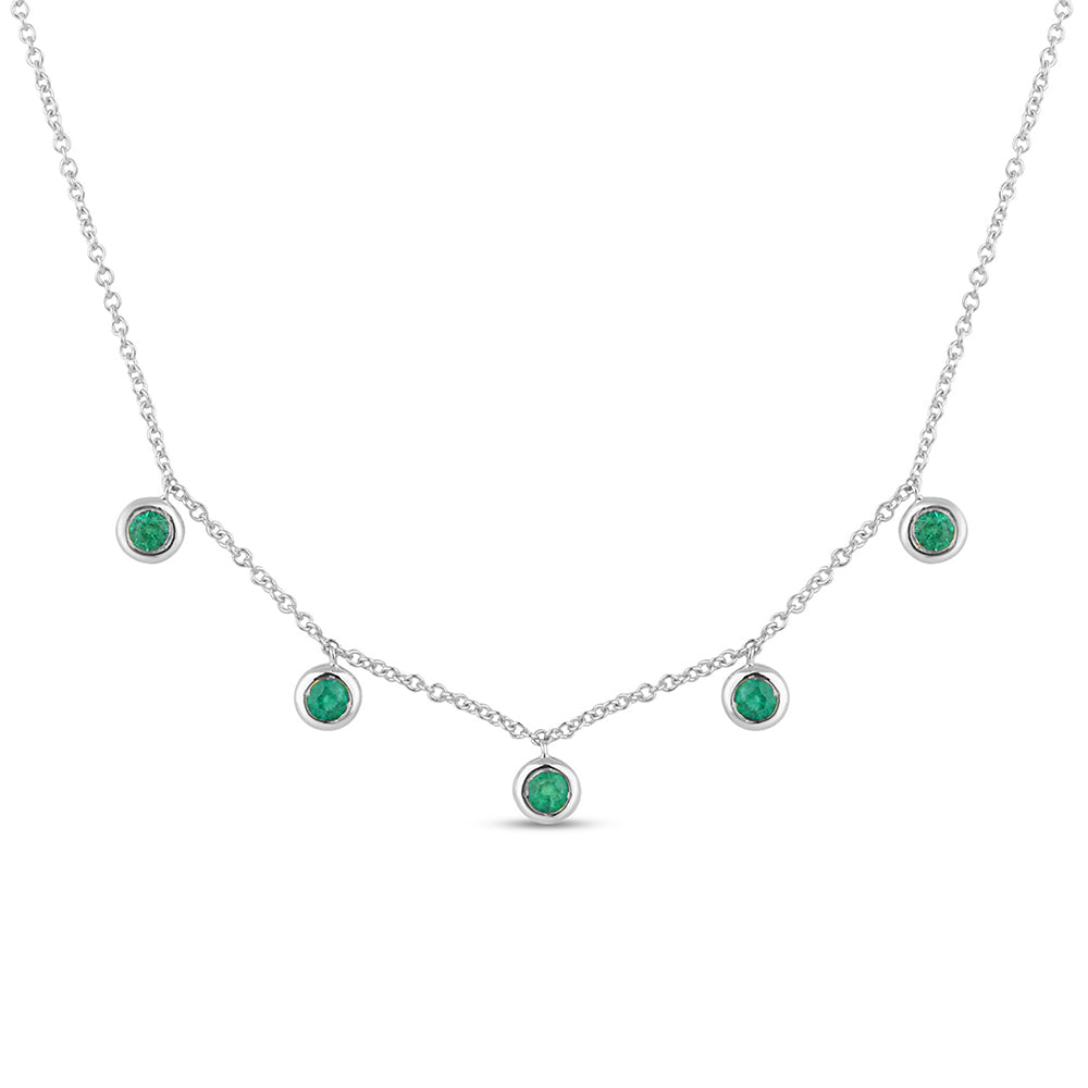Emerald Necklace in 14K White Gold 0.25 CT