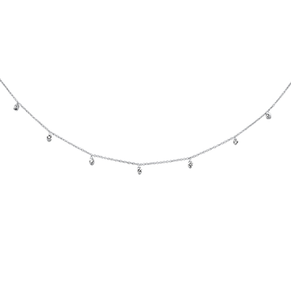 Collar Pendant De Diamante En Oro Blanco De 14K .33Ct