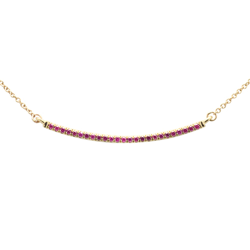 Ruby Necklace in 14K Yellow Gold 0.18 CT