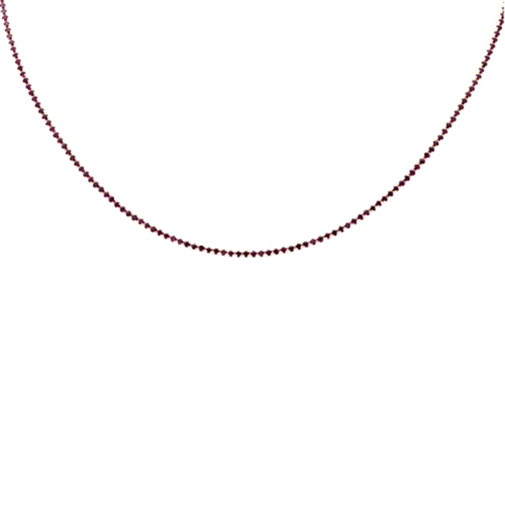 Collar Tennis De Rubí En Oro Rosa De 14K 3.79Ct