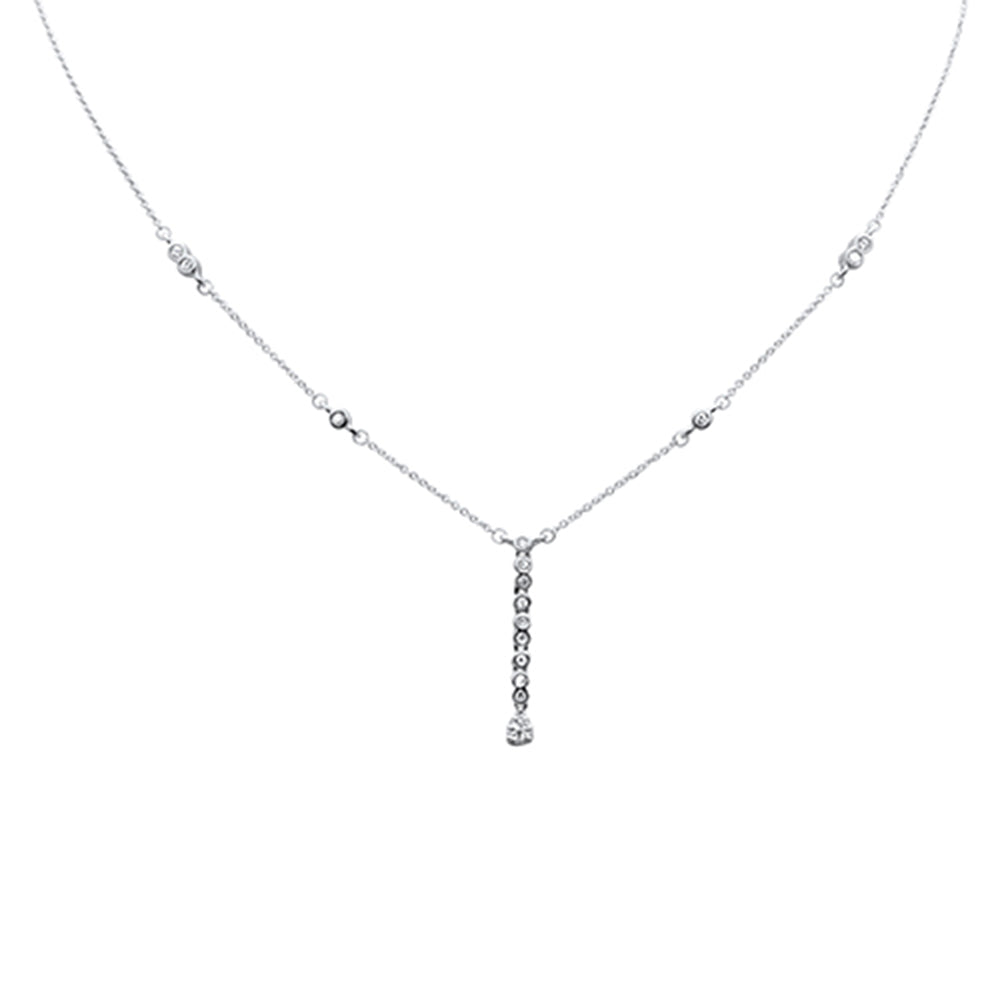 Collar Pendant De Diamante En Oro Blanco De 14K .20Ct