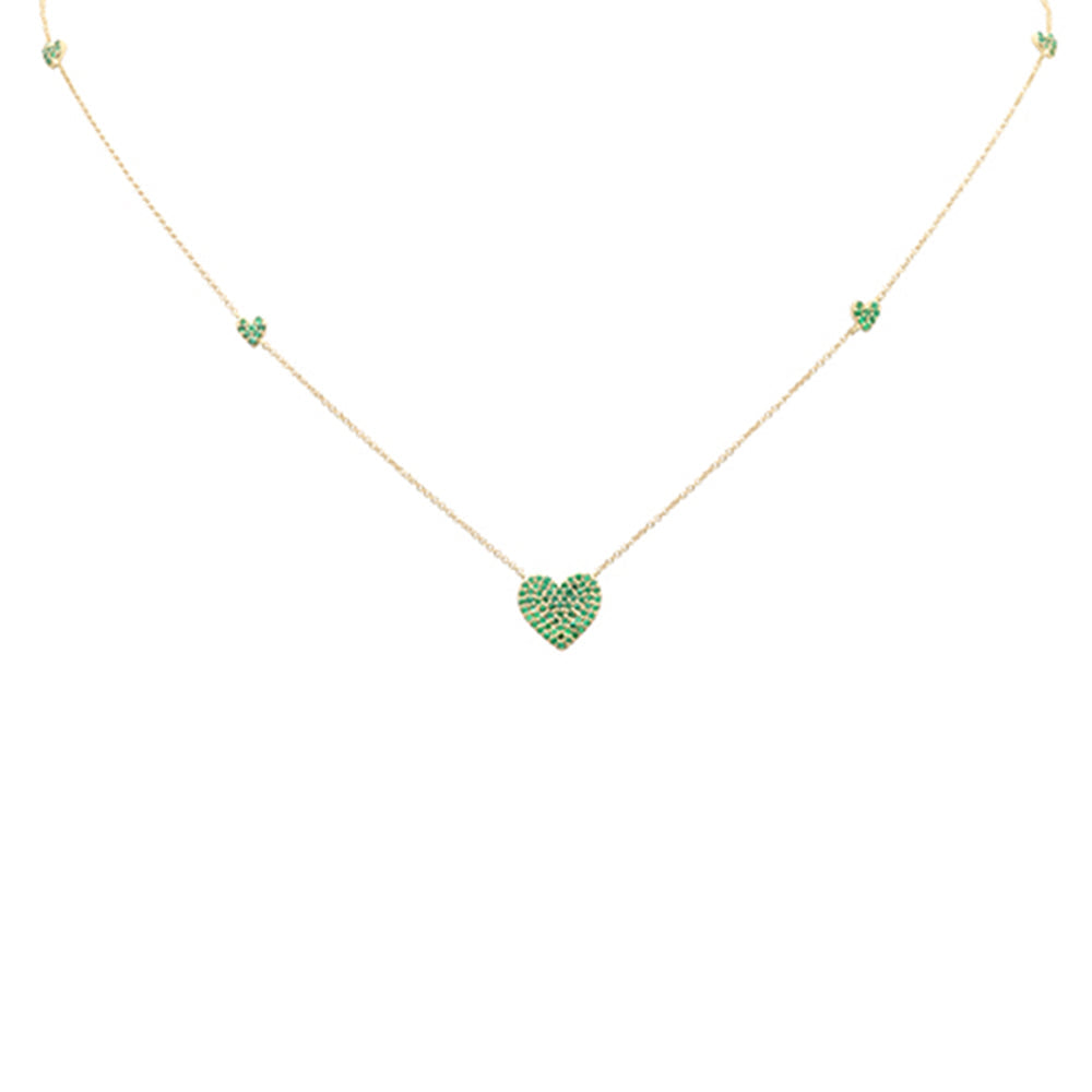 Emerald Necklace in 14K Yellow Gold 0.32 CT