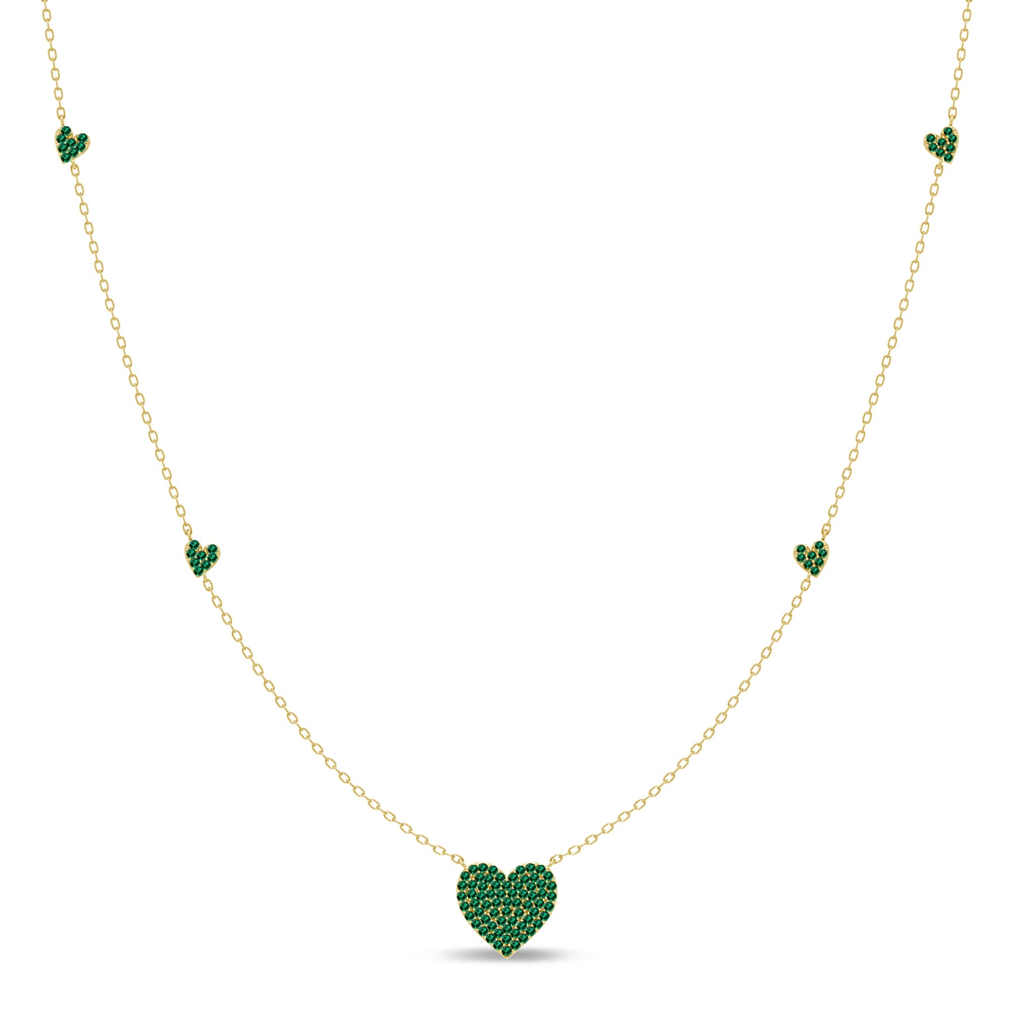 Emerald Necklace in 14K Yellow Gold 0.32 CT