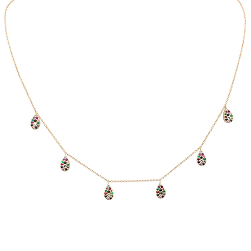 Collar Pendant De Piedra Preciosa En Oro Amarillo De 14K .68Ct