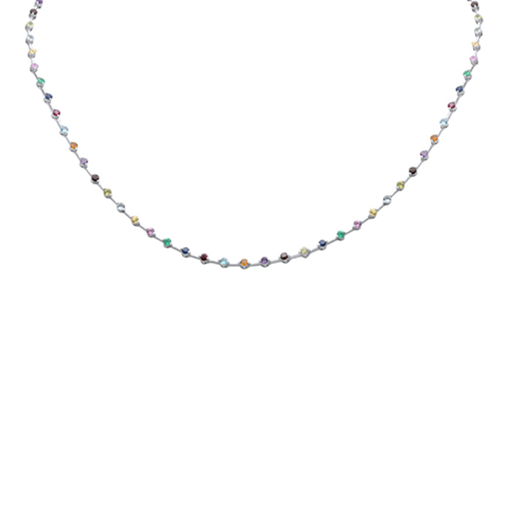 Collar De Piedra Preciosa En Oro Blanco De 14K 3.32Ct