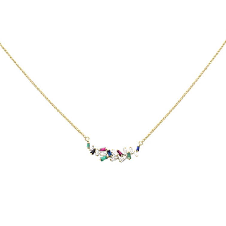Collar Pendant De Diamante En Oro Amarillo De 14K .63Ct