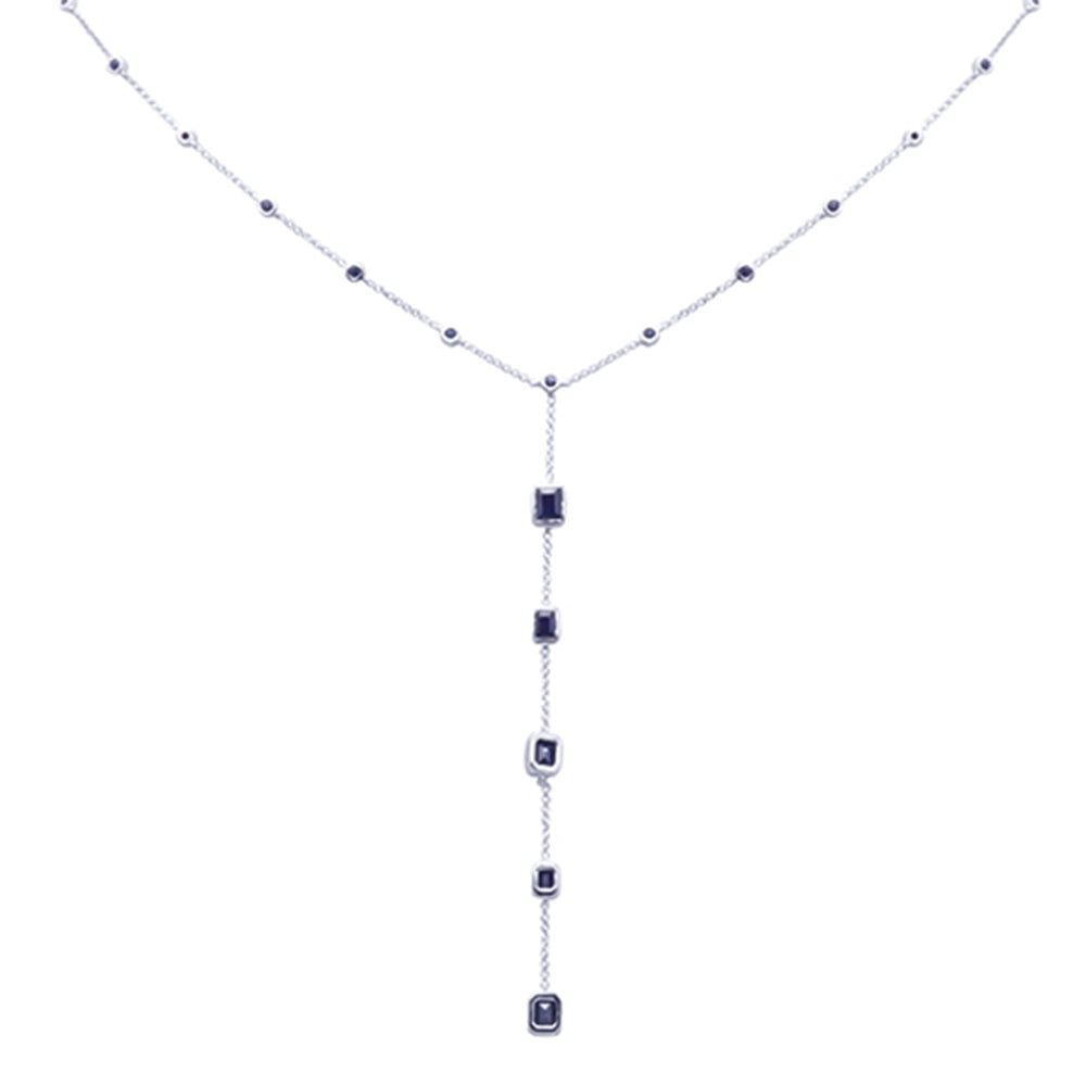 Collar De Zafiro Azul En Oro Blanco De 14K 2.53Ct