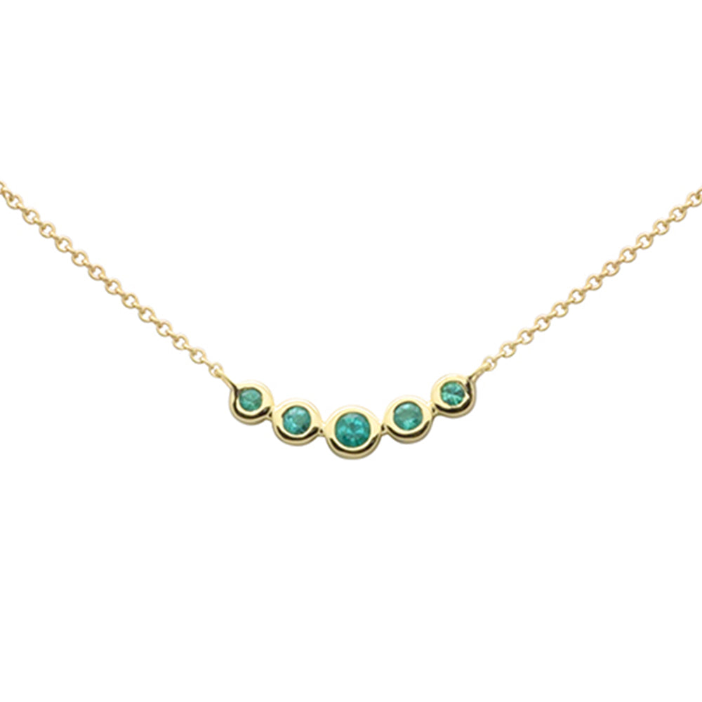 Emerald Necklace in 14K Yellow Gold 0.14 CT