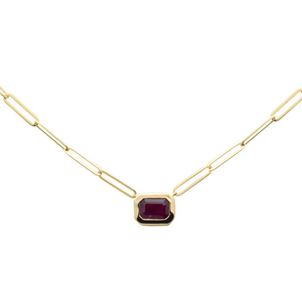Ruby Necklace in 14K Yellow Gold 1.2 CT