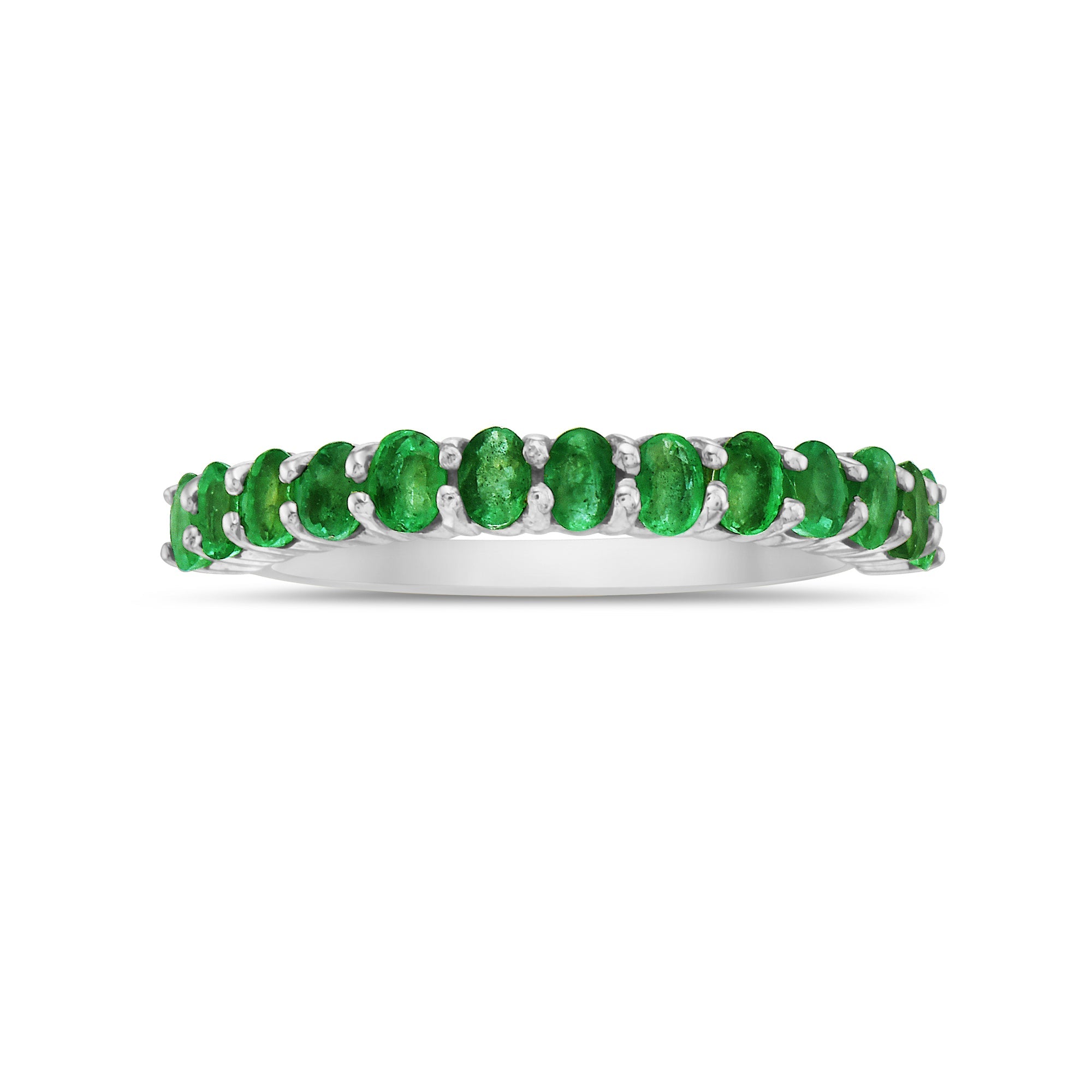 Anillo En Oro Blanco De 14K Con Esmeralda 1.72 Ct
