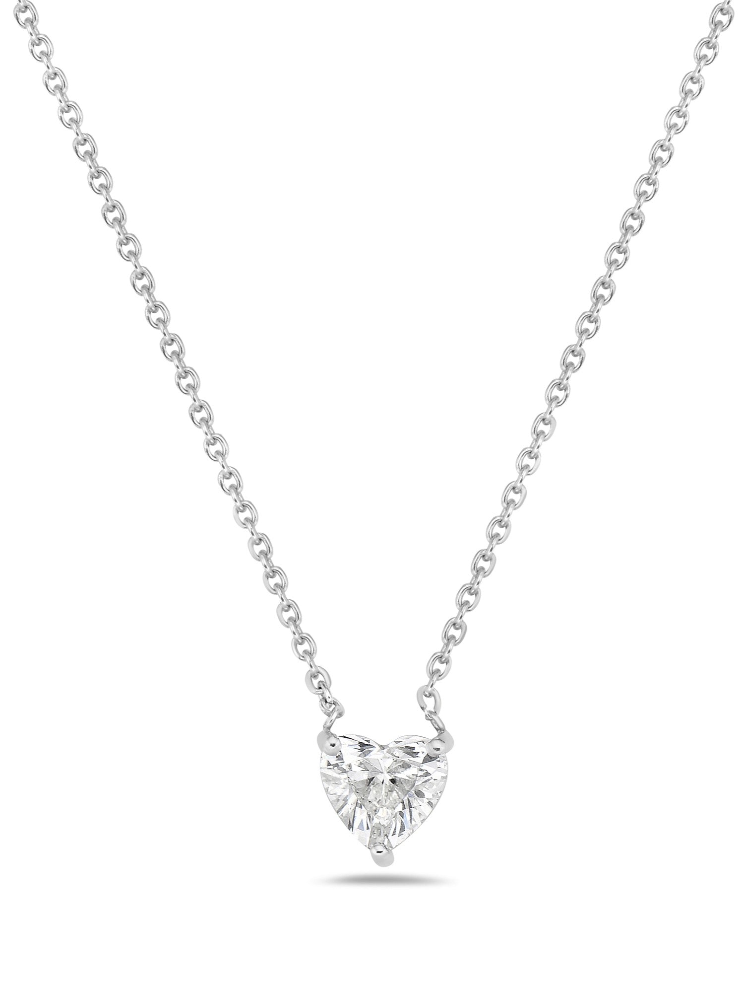 Collar En Oro Blanco De 14K Con Diamante 0.5 Ct