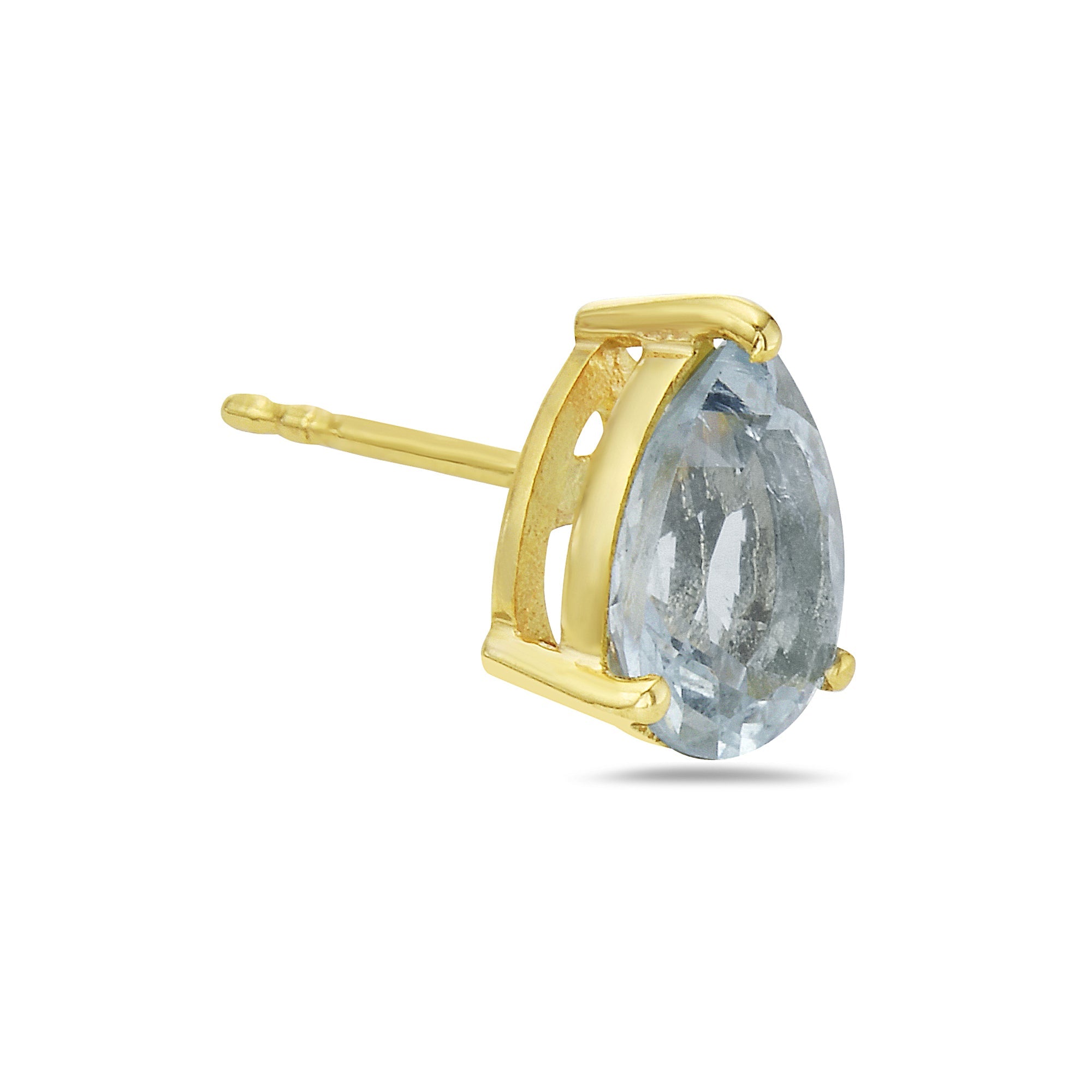 Aretes En Oro Amarillo De 14K Con Aguamarina 1.83 Ct
