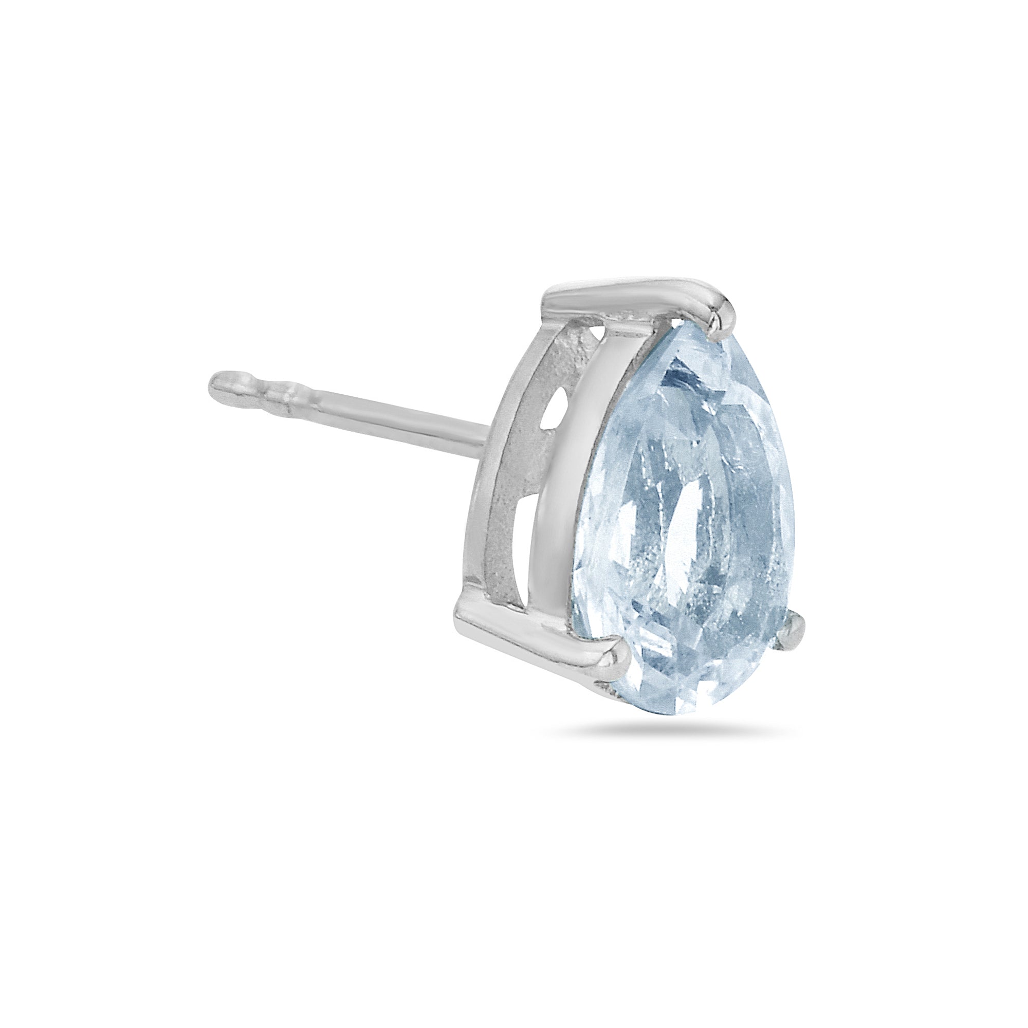 Aretes En Oro Blanco De 14K Con Aguamarina 1.83 Ct
