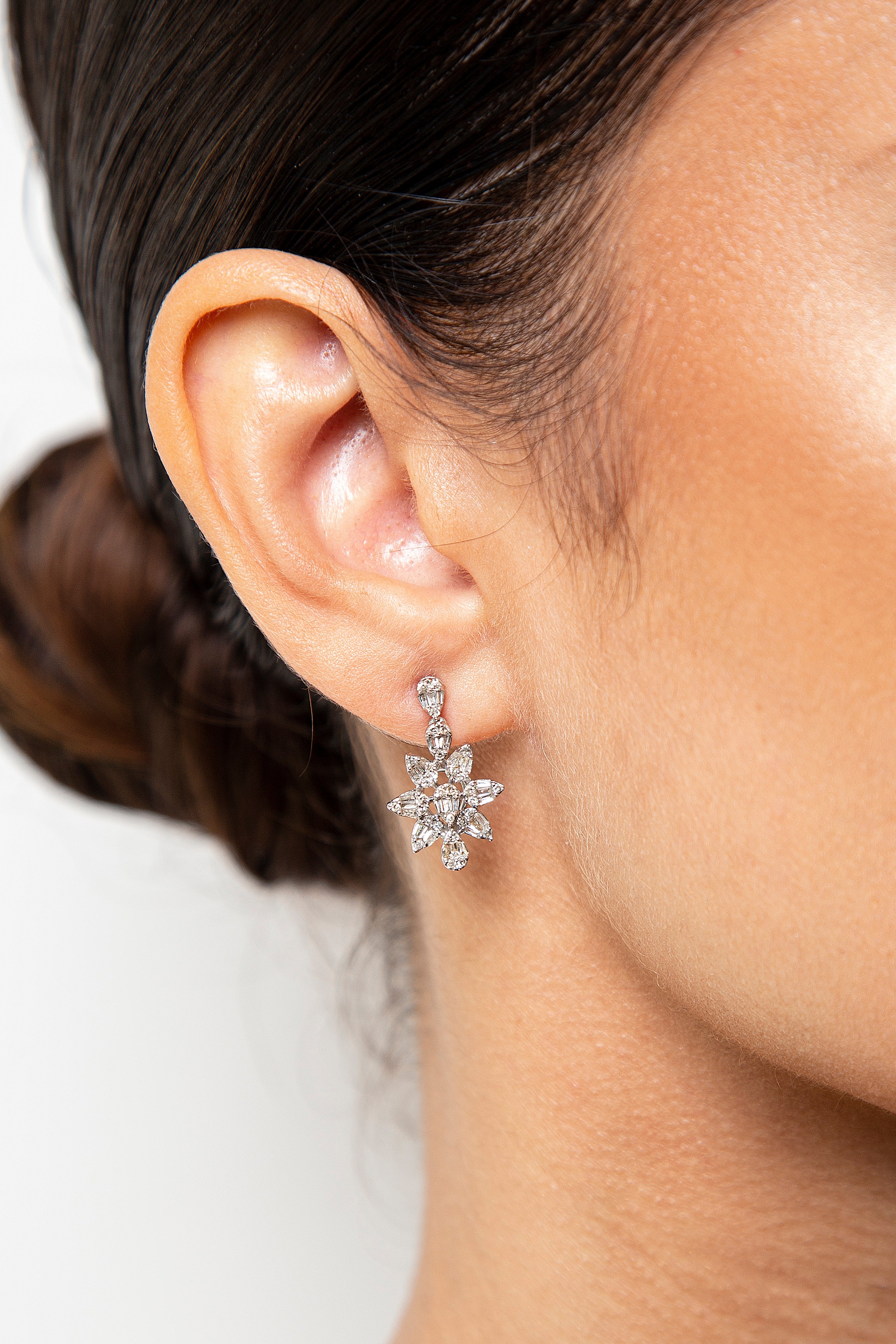 Aretes Diamante Oro Blanco 14K 0.75 ct.