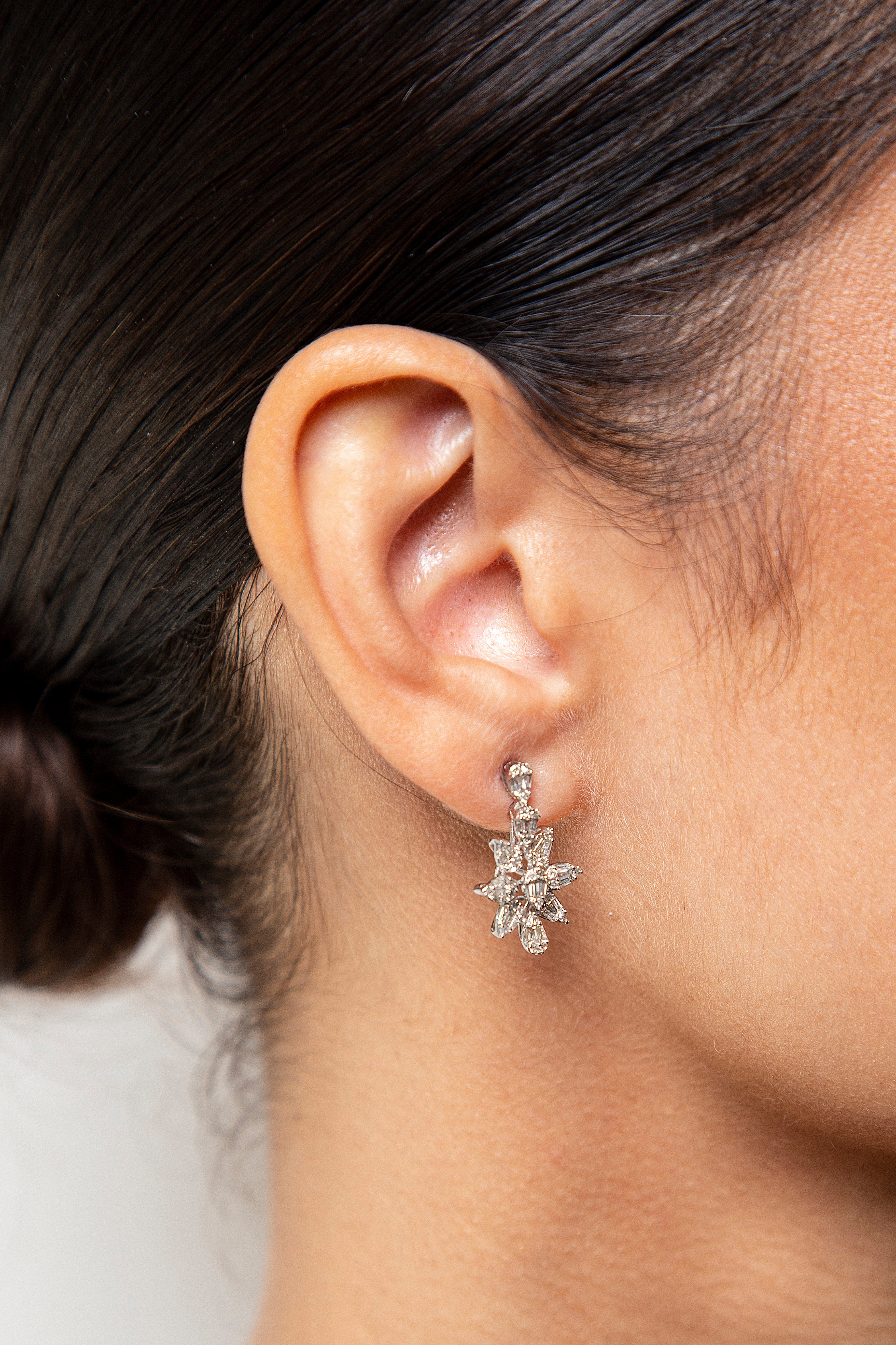 Aretes Diamante Oro Blanco 14K 0.75 ct.