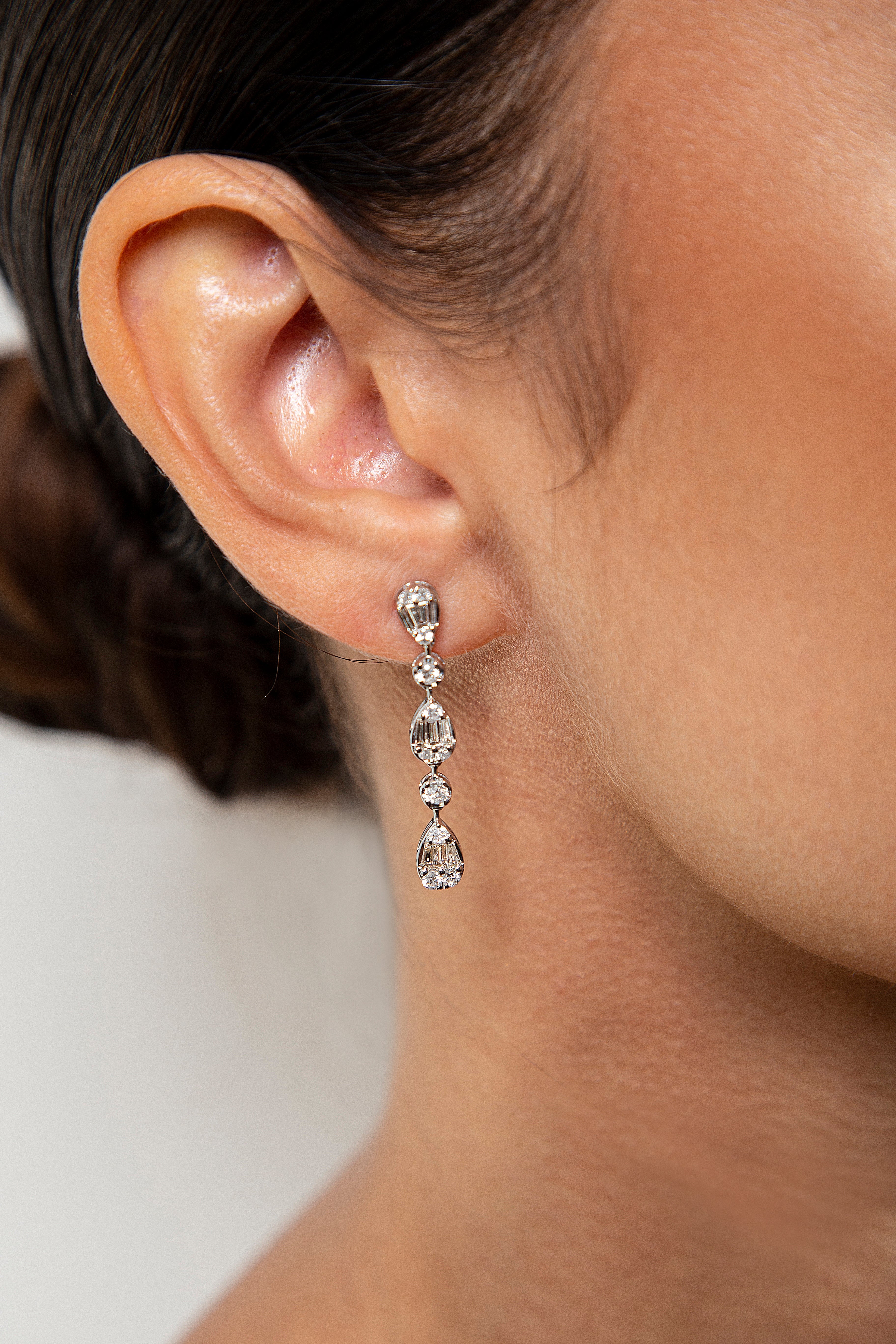 Aretes Diamante Oro Blanco 14K 1.35 ct.